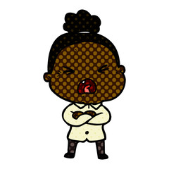 cartoon angry old woman