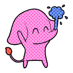 cute cartoon elephant spouting water