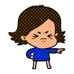 cartoon angry girl