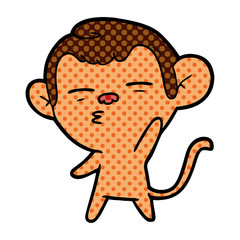 cartoon suspicious monkey