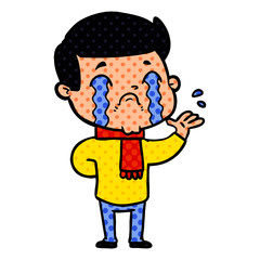 cartoon man crying