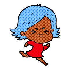 cartoon angry girl