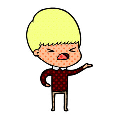 cartoon stressed man