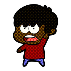 worried cartoon boy