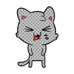 cartoon cat hissing