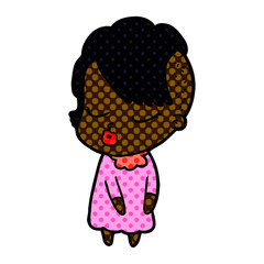 cartoon pretty hipster girl