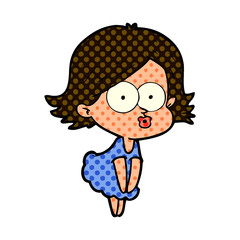 cartoon girl pouting