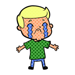 cartoon man crying