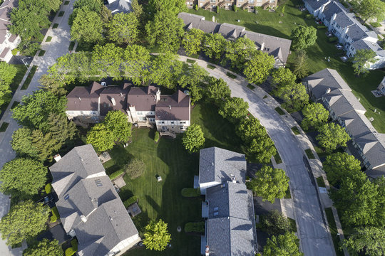 Suburban Townhouse Neighborhood Aerial