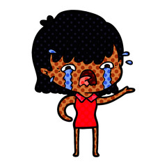 cartoon girl crying