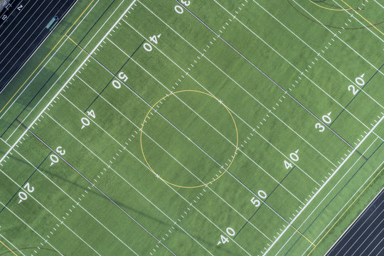 Angled Aerial Football Field View