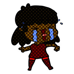 Obraz premium cartoon woman in tears