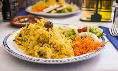 bacalao á bráss en lisboa portugal, barrio alfama