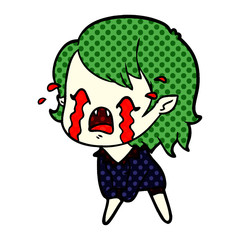 cartoon crying vampire girl