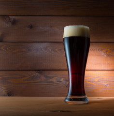 Glass of dark beer