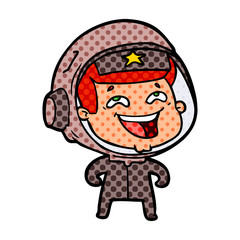 Obraz premium cartoon laughing astronaut