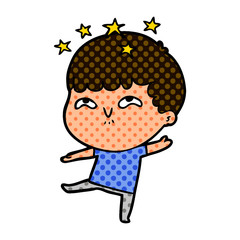 cartoon amazed boy