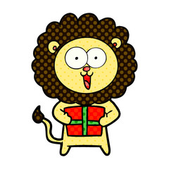 happy cartoon lion