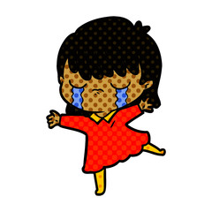 cartoon woman crying