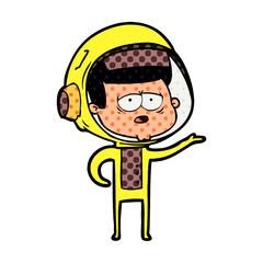 cartoon tired astronaut