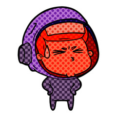cartoon stressed astronaut