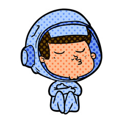 cartoon confident astronaut