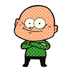 cartoon bald man staring