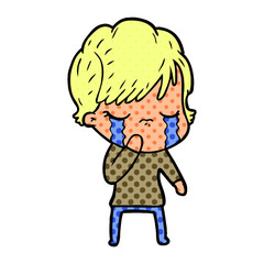 Obraz premium cartoon woman crying