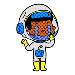 cartoon crying astronaut