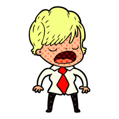 cartoon woman talking