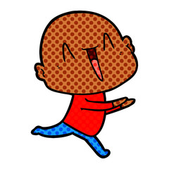 Obraz premium happy cartoon bald man