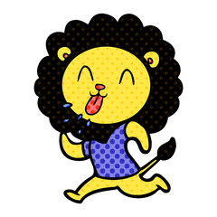 happy cartoon lion