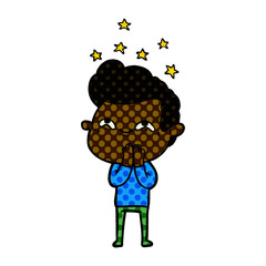 cartoon excited man