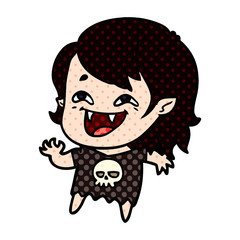 cartoon laughing vampire girl