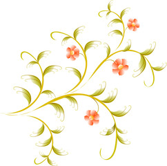 Pattern in the form of red flower branch. EPS10 vector illustration