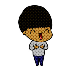 happy cartoon boy