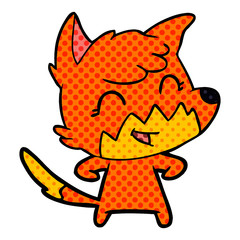 happy cartoon fox