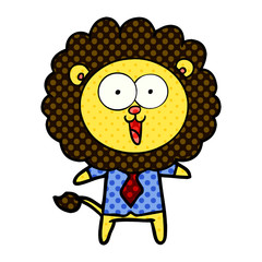 happy cartoon lion