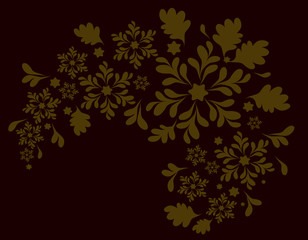 The pattern of the Golden flowers. Eps10 vector illustration