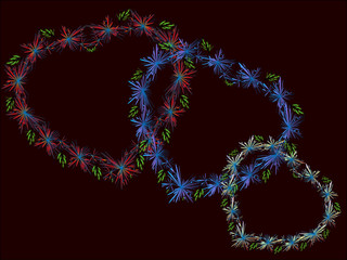 Heart made of flowers and plants. Eps10 vector illustration