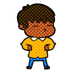 cartoon curious boy