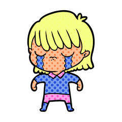 cartoon woman crying