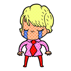 cartoon woman crying