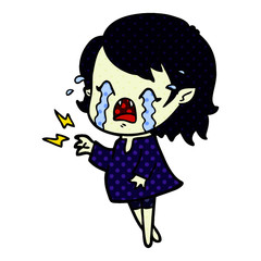 cartoon crying vampire girl