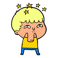 cartoon amazed boy