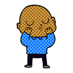 cartoon bald man