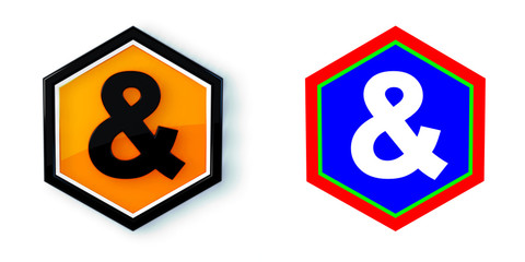 Ikona sześciobok 3D sześciokąt