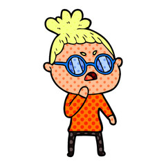 Obraz premium cartoon annoyed woman