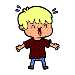 cartoon laughing boy
