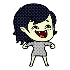 cartoon laughing vampire girl